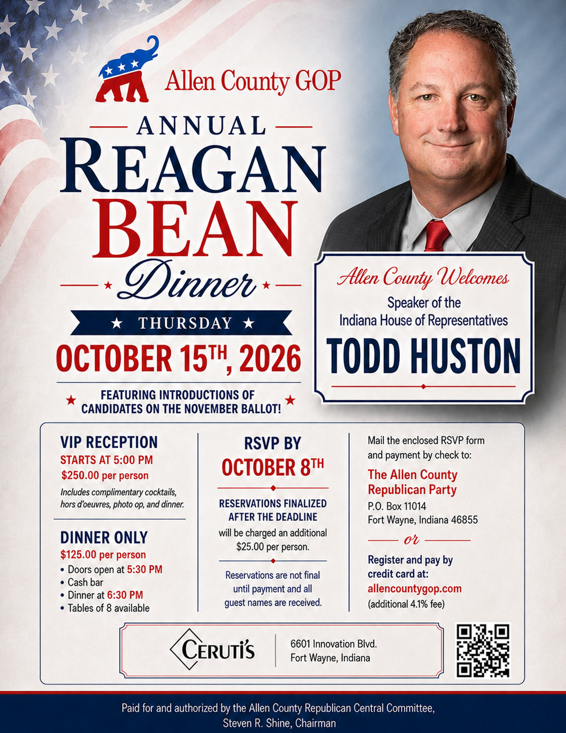 2026 Allen County GOP Reagan Bean Dinner Invitation